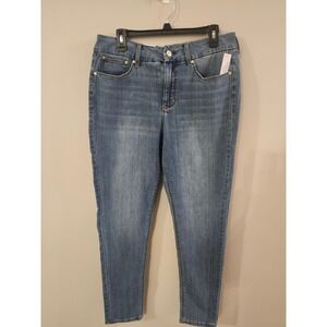 Seven7 Womens Tummyless High Rise Skinny Jeans Oxford Size 12